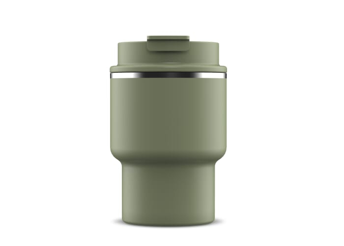 Mug promotionnel 280ml en acier recyclé T-mug Vert olive